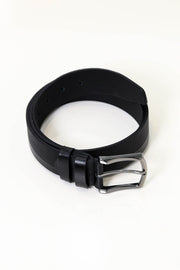 klasik desenli deri kemer siyah 