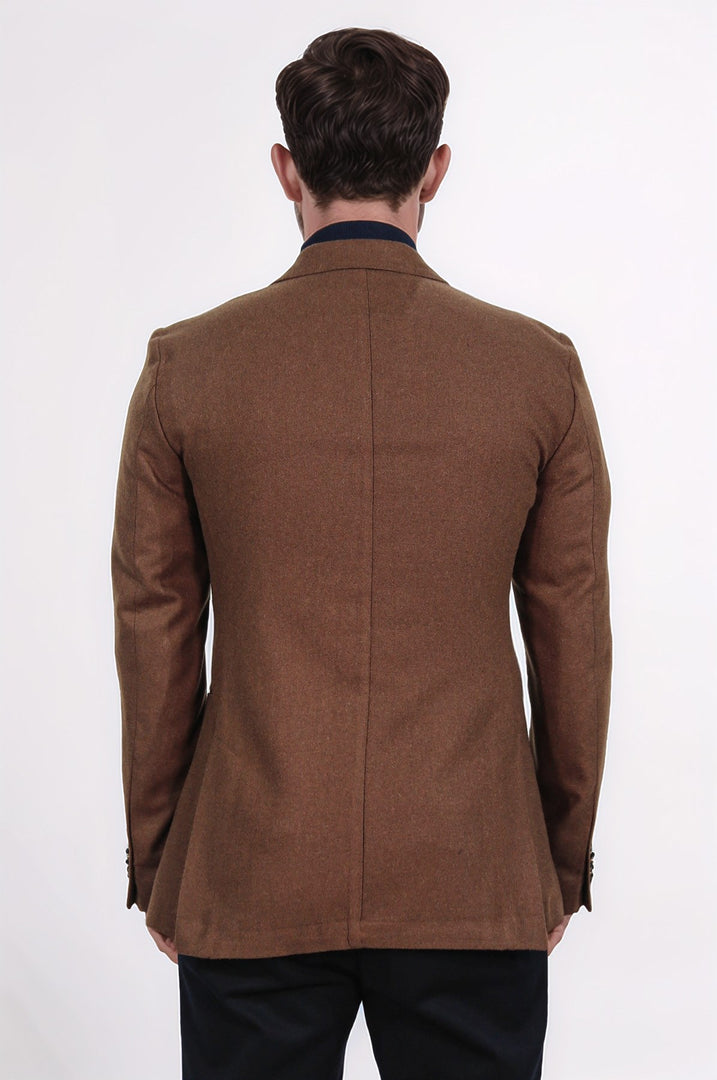 slim fit mono yaka astarsız kiremit tek ceket 
