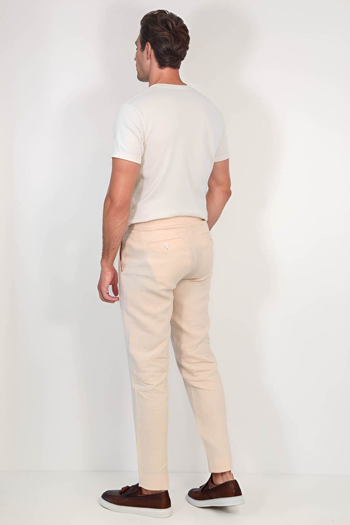 VELVARDE KETEN JOGGER+İPLİ LASTLİKLİ PANT. SOMON
