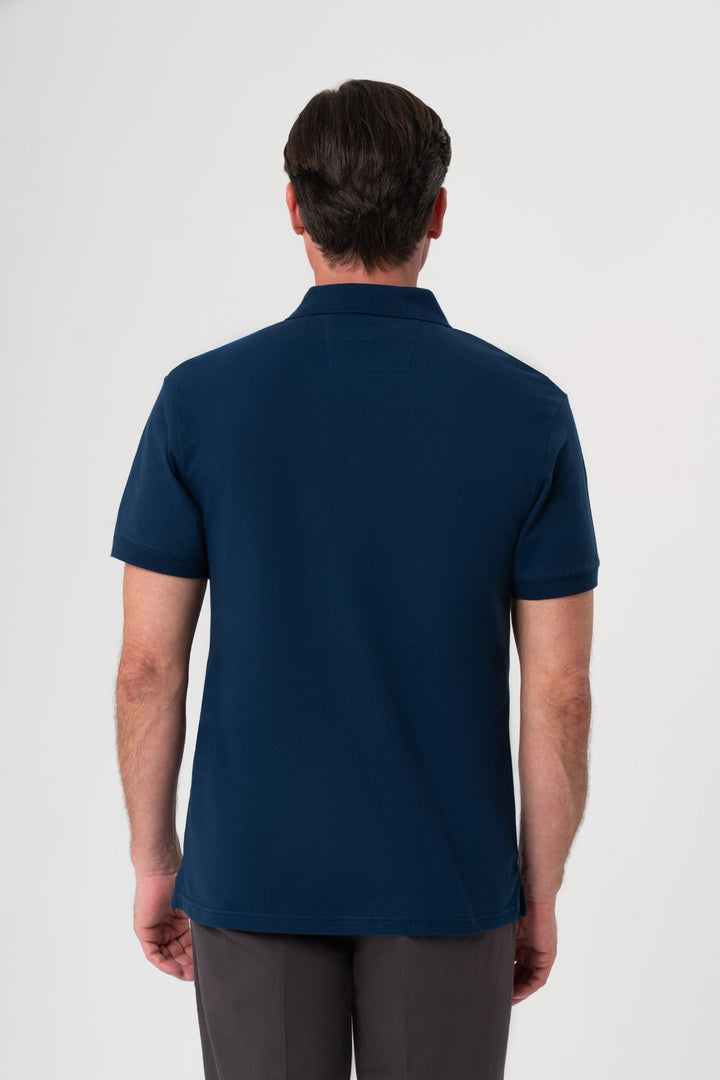 INDIGO POLO YAKA T-SHIRT