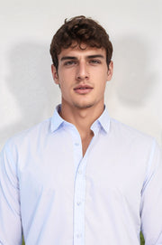 VELVARDE PAMUKLU GÖMLEK AÇIK MAVİ