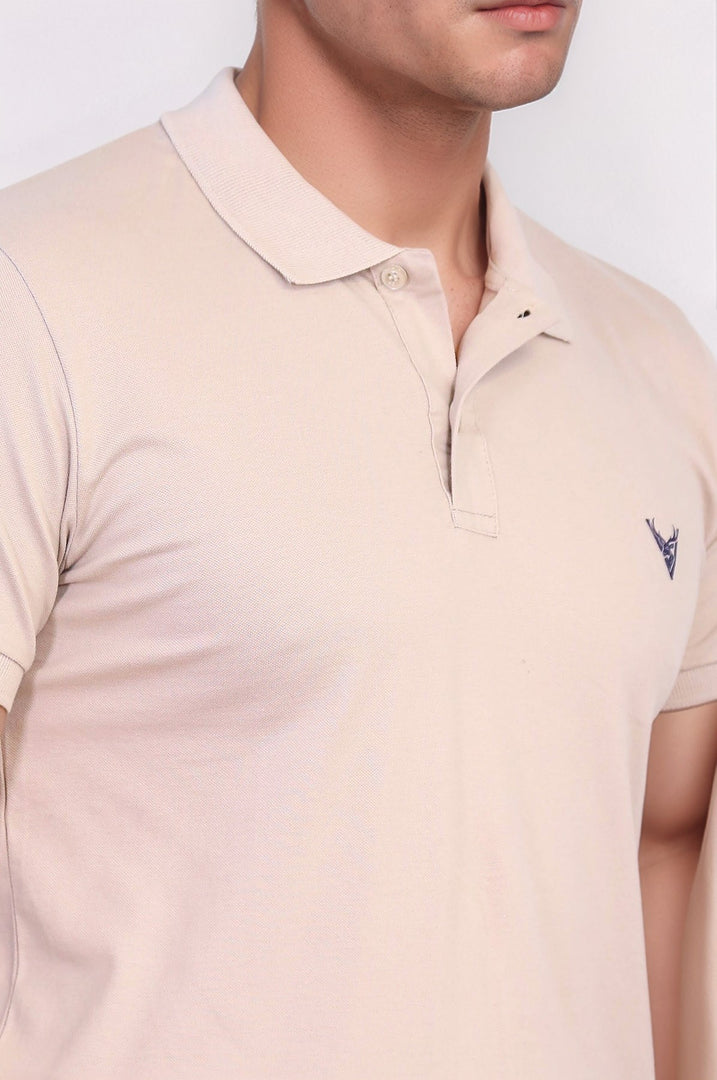 VELVARDE POLO YAKA TSHIRT BEJ (1815)