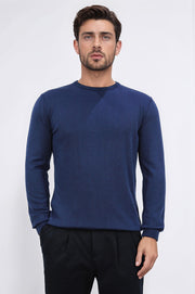 bisiklet yaka petek örgü lacivert triko kazak 