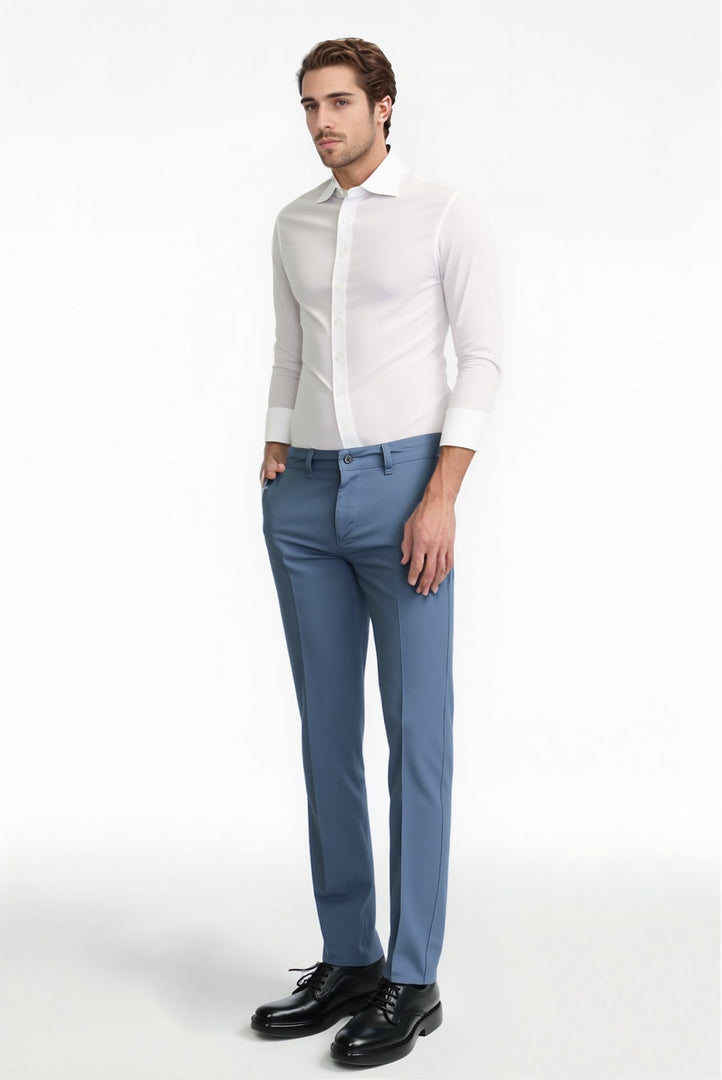 VELVARDE SLİM CHINO PANTOLON MAVİ