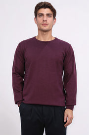 bisiklet yaka petek örgü bordo  triko kazak 