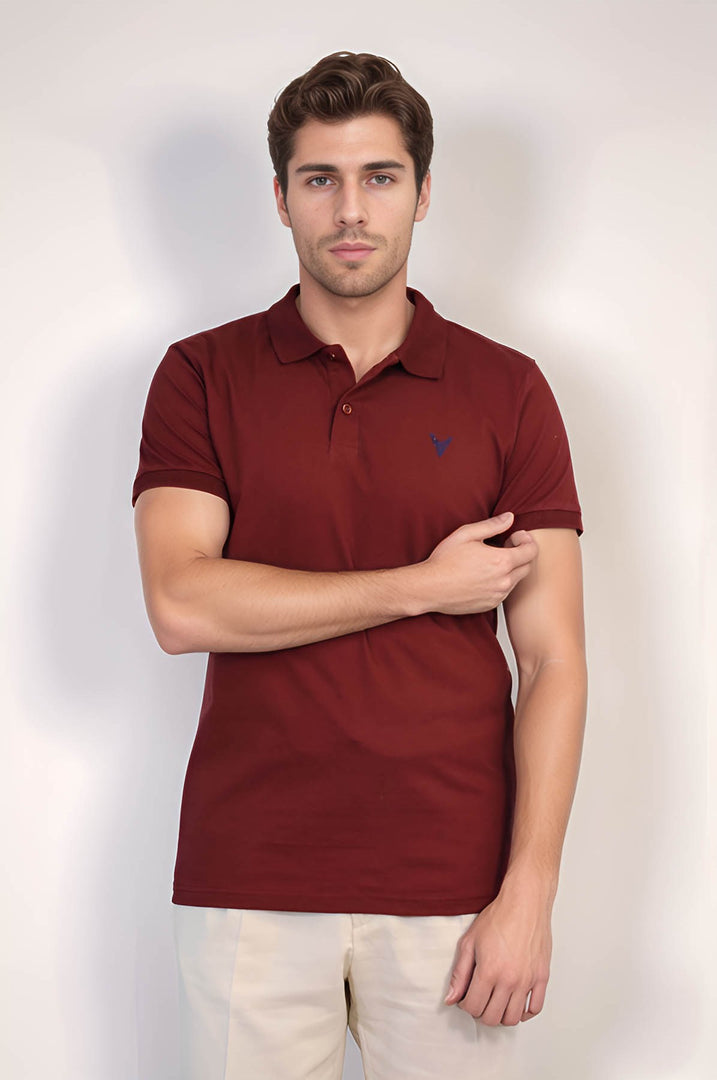 VELVARDE POLO YAKA TSHIRT KİREMİT  (1815)