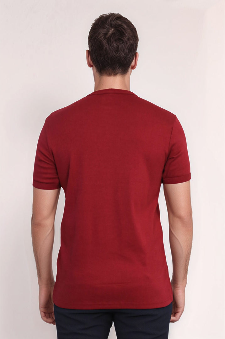 VELVARDE DÜZ BİSİKLET YAKA TSHIRT KİREMİT (1881)