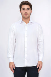 slim fit italyan yaka non-ıron twıll beyaz gömlek 