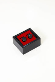 siyah taşlı kol düğmesi