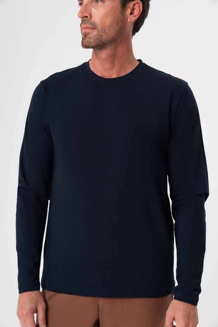 LACİVERT UZUN KOL T-SHIRT
