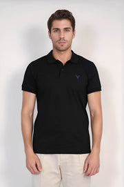 VELVARDE POLO YAKA TSHIRT SİYAH (1815)