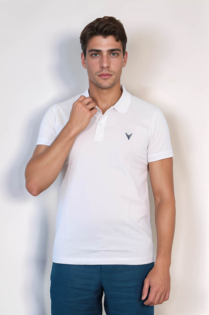 VELVARDE POLO YAKA TSHIRT BEYAZ (1815)