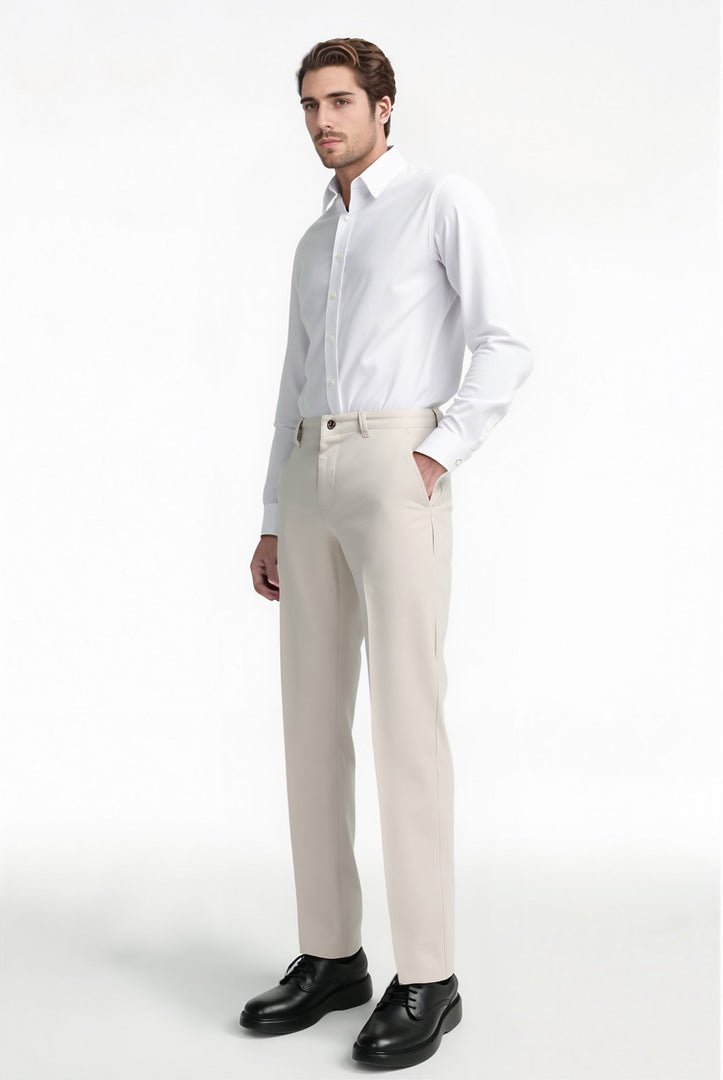 VELVARDE SLİM CHINO PANTOLON EKRU