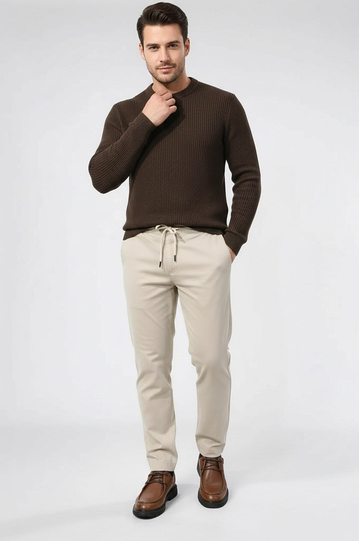 venüs oversize lastikli bej pantolon 