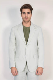 VELVARDE KETEN/MONO YAKA ÇİFT YIRTMAÇ TAKIM YEŞİL