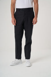 VELVARDE KETEN SLIM SİYAH PANTOLON