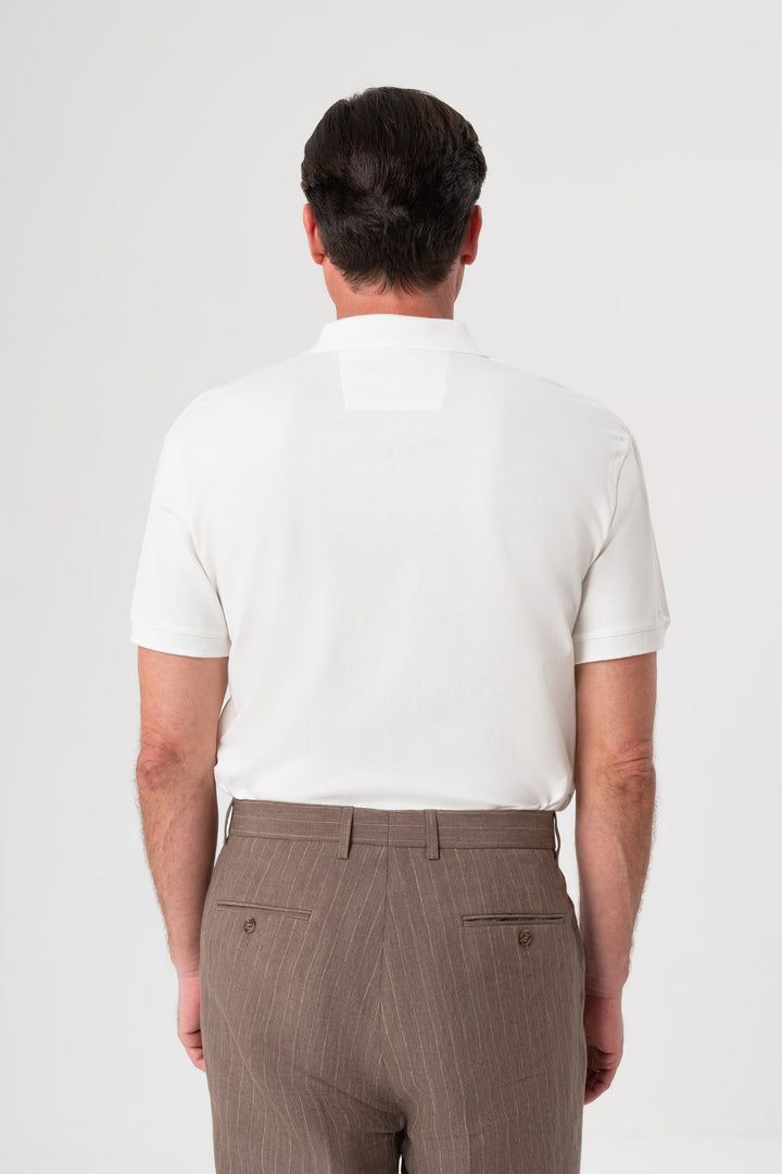 KIRIK BEYAZ POLO YAKA T-SHIRT