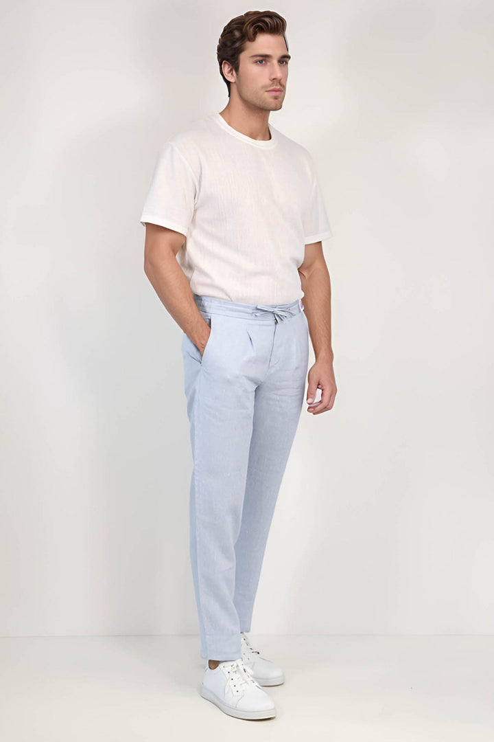 VELVARDE KETEN JOGGER İPLİ LASTLİKLİ PANT. A.MAVİ
