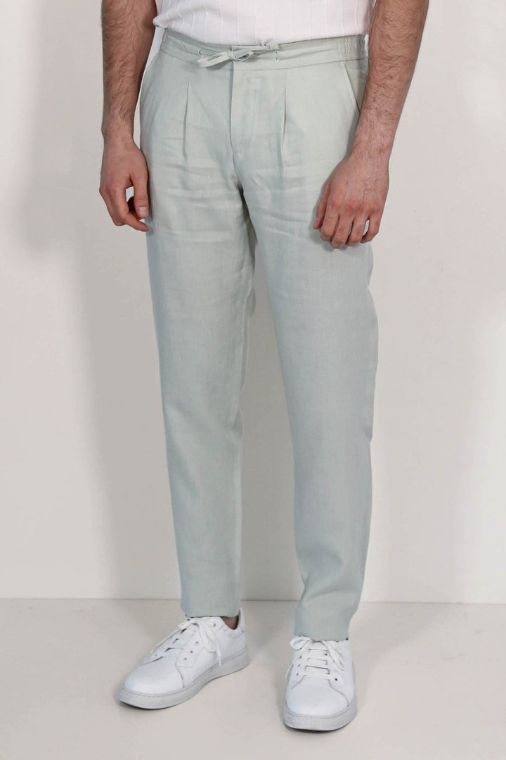 VELVARDE KETEN JOGGER İPLİ LASTLİKLİ PANT.A.YEŞİL