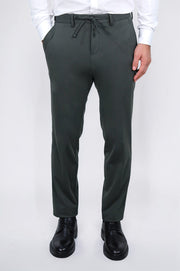 hafif dokulu kendinden kemerli bej jogger tek pantolon 