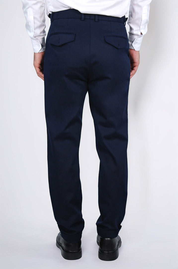 toka detaylı duble paça lacivert tek pantolon 