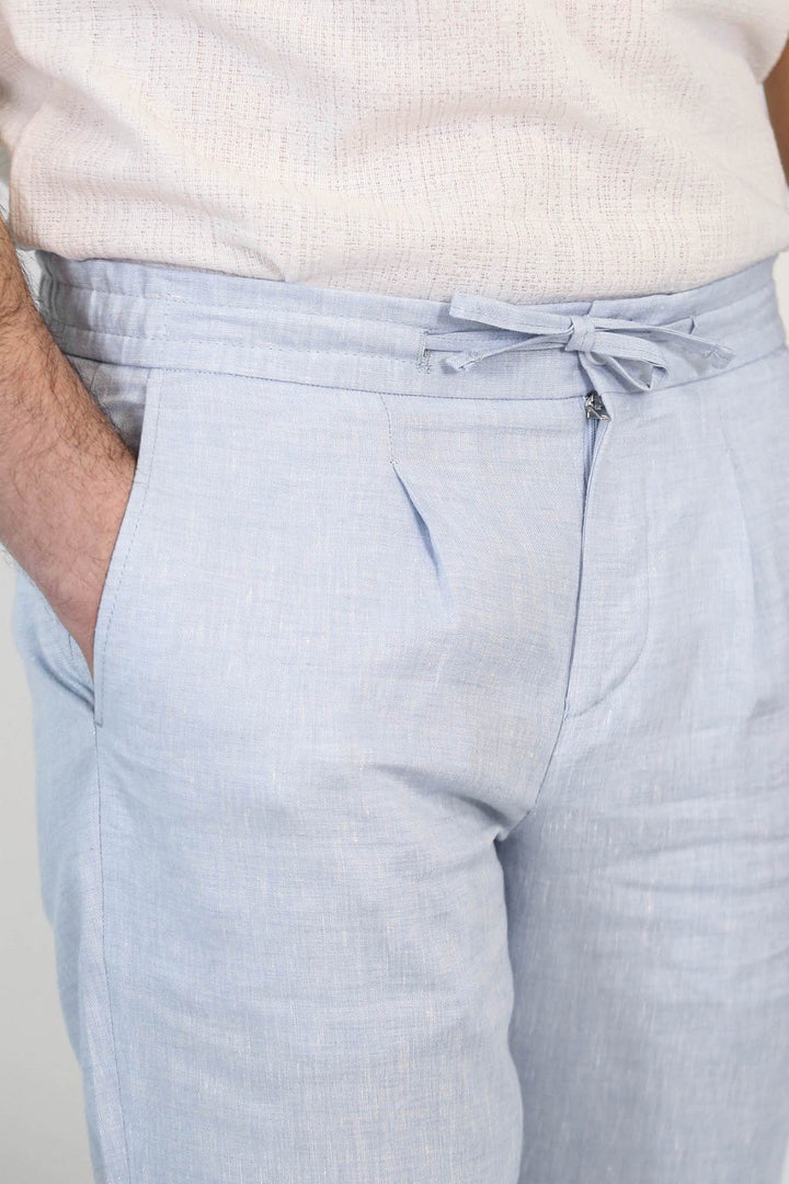VELVARDE KETEN JOGGER İPLİ LASTLİKLİ PANT. A.MAVİ