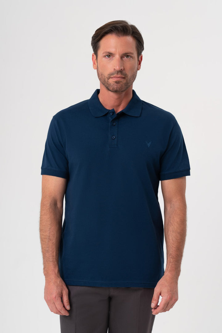 INDIGO POLO YAKA T-SHIRT