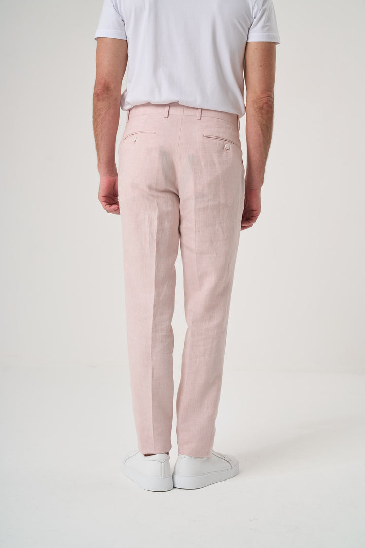  KETEN SLIM PANTOLON PEMBE