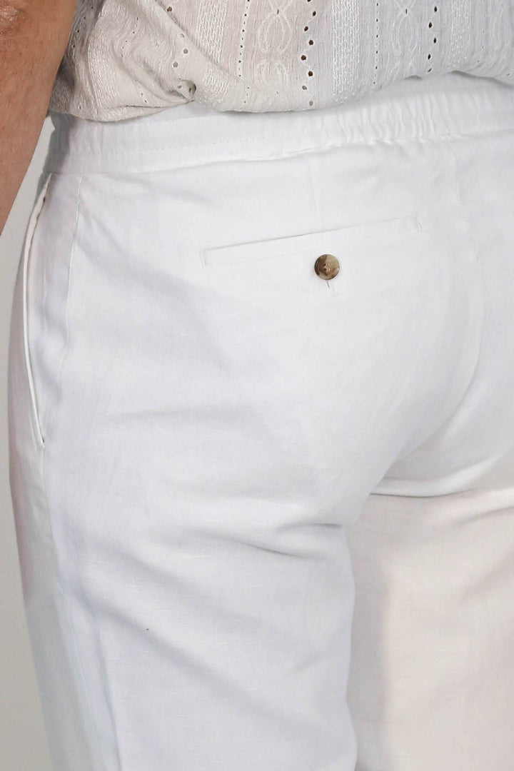 VELVARDE KETEN JOGGER+İPLİ LASTLİKLİ PANT. BEYAZ