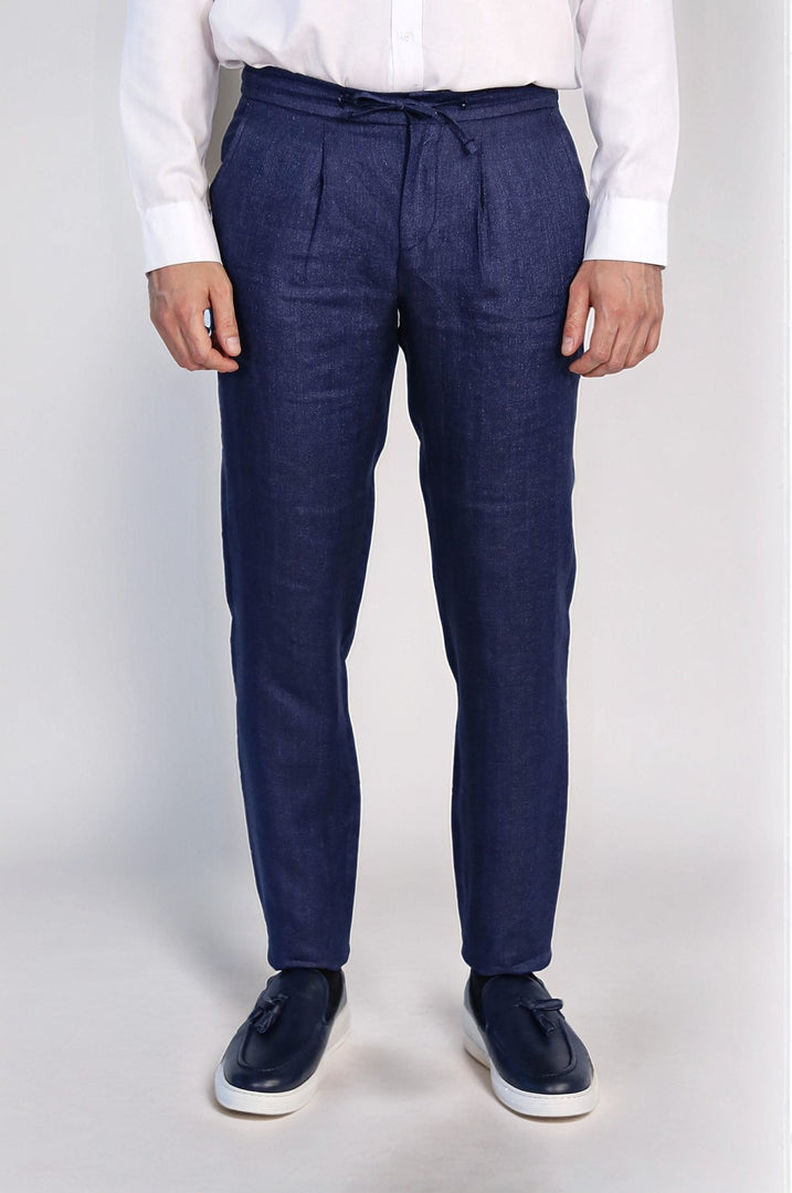 VELVARDE JOGGER+İPLİ LASTLİKLİ PANT. KOTMAVİ