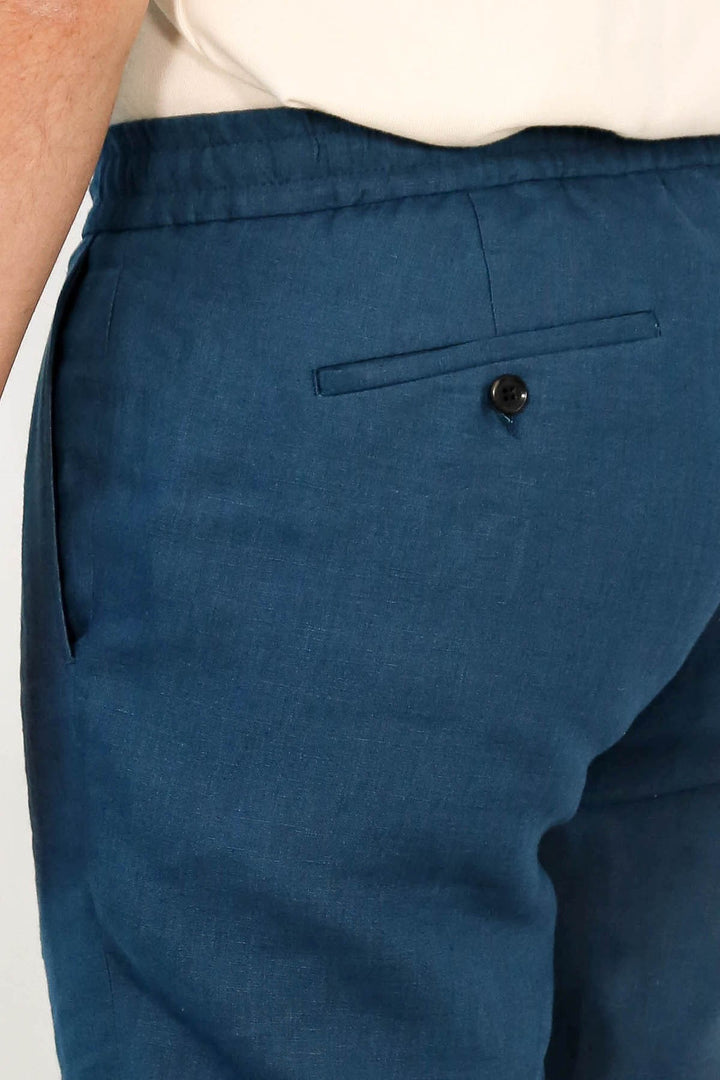VELVARDE KETEN JOGGER+İPLİ LASTLİKLİ PANT. K.MAVİ