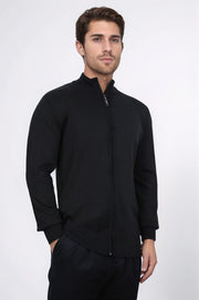 fermuarlı siyah hırka 