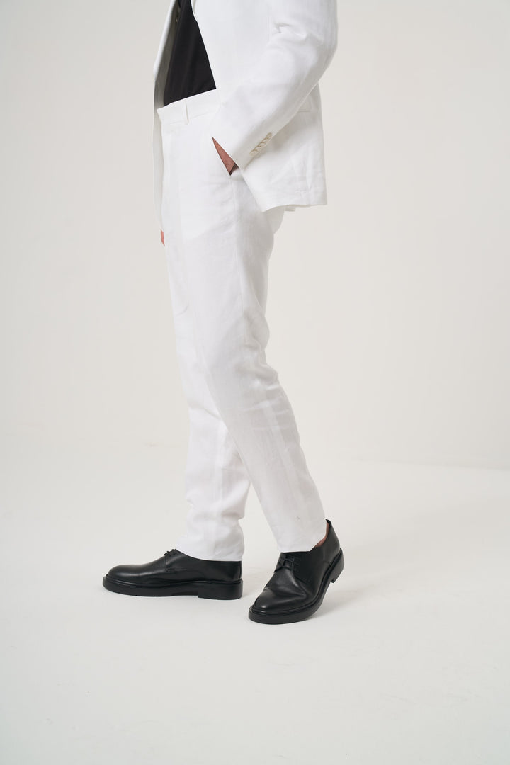 KETEN SLIM PANTOLON BEYAZ