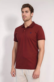 VELVARDE POLO YAKA TSHIRT KİREMİT  (1815)