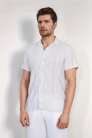 VELVARDE DELİKLİ DÜĞMELİ TSHIRT GRİ