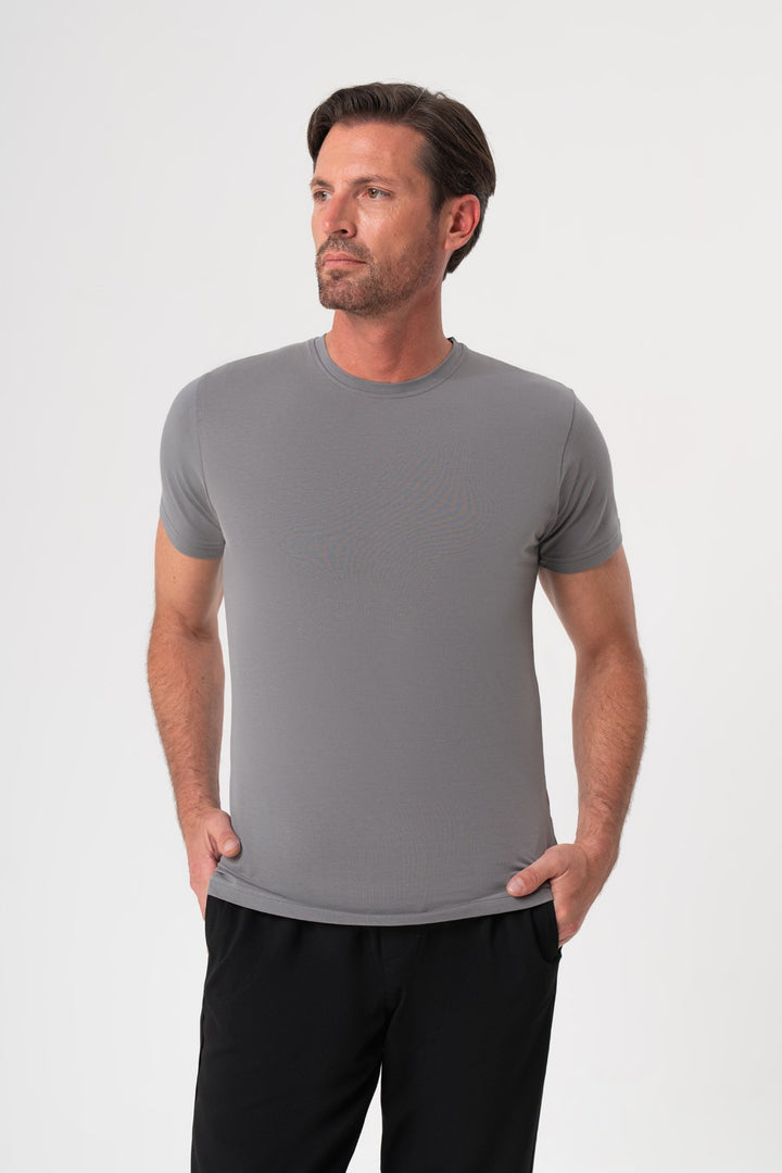 GRİ KISA KOL T-SHIRT 